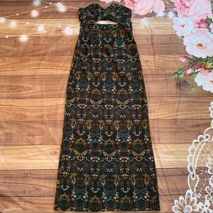 Nightwalker cutout strapless cottagecore boho floral formal prom maxi dress M